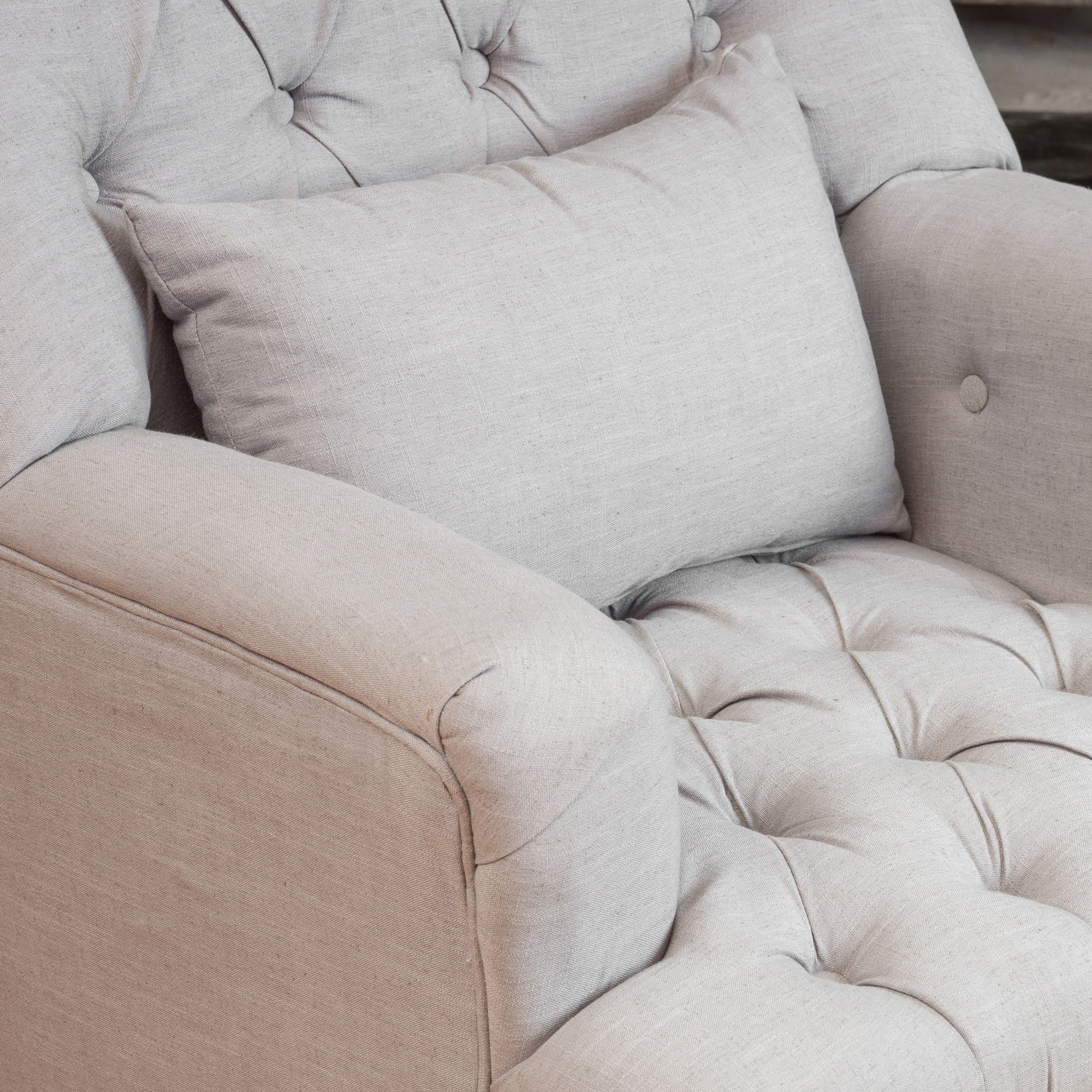 Nelson Button Tufted Fabric Armchair