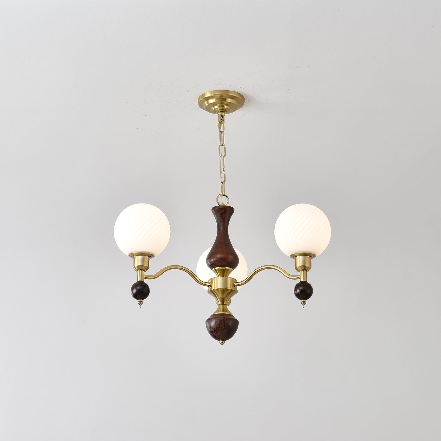 Globe Orb Wood Chandelier