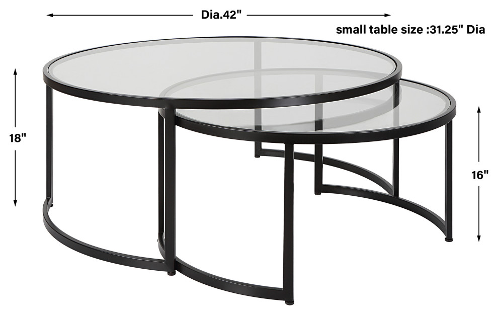 Uttermost Rhea Black Nesting Coffee Tables 2 Piece Set   Modern   Coffee Tables   by Zin Home  Houzz