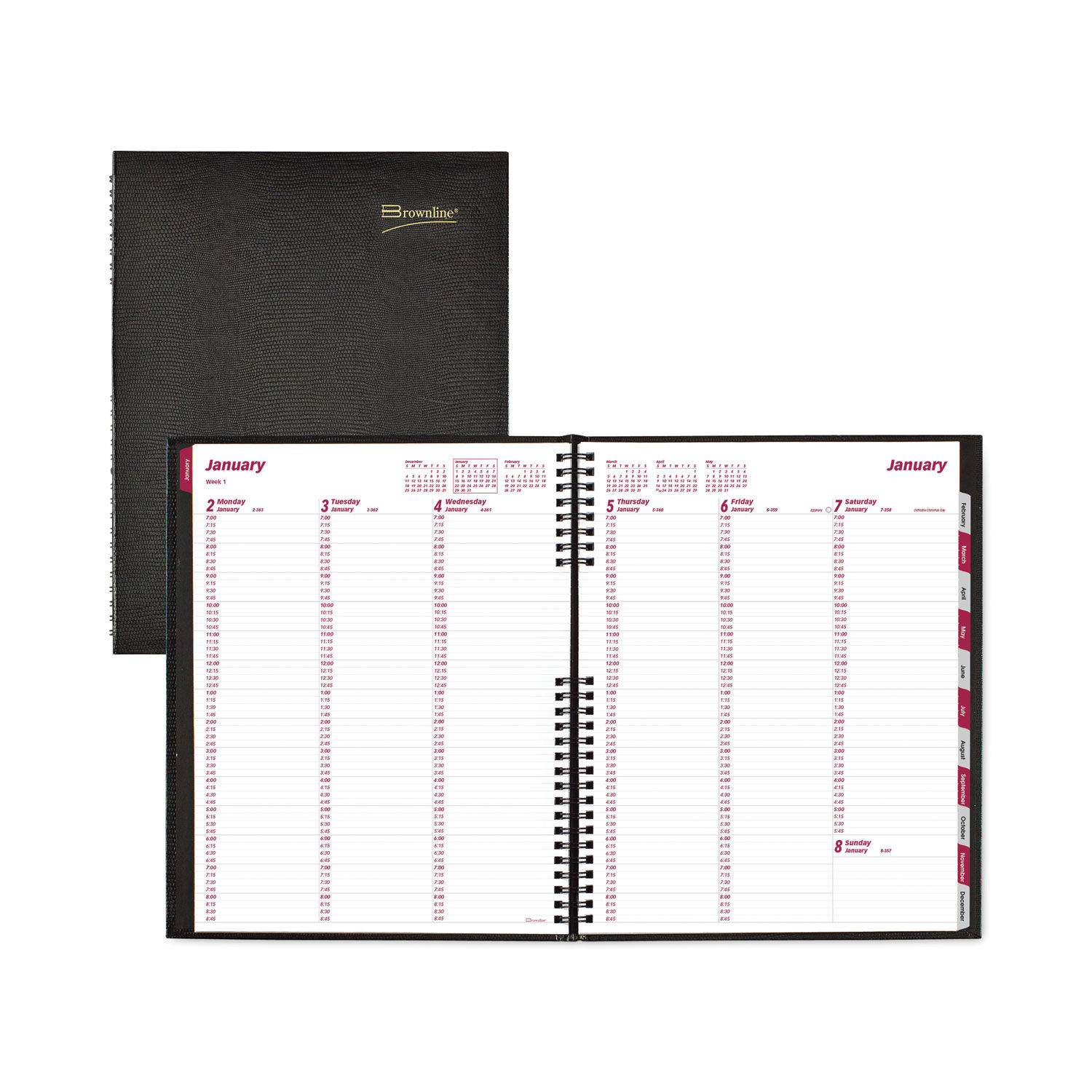 CoilPro Weekly Appointment Book in Columnar Format by Brownlineandreg; REDCB950CBLK