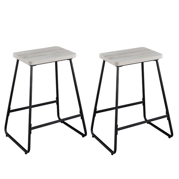 Carbon Loft Callen Weathered Driftwood Counter Stool - Set of 2