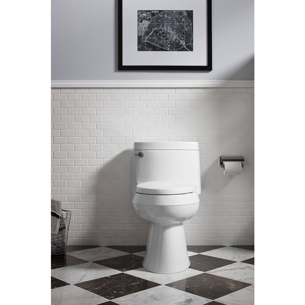 KOHLER Cimarron 1-Piece 1.28 GPF Single Flush Elongated Toilet in White K-3619-0