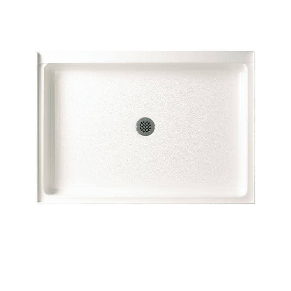 Swan Veritek 34 in x 42 in Single Threshold Center Drain Shower Pan in White