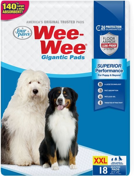 Four Paws Wee-Wee Gigantic Dog Training Pads， 18 count