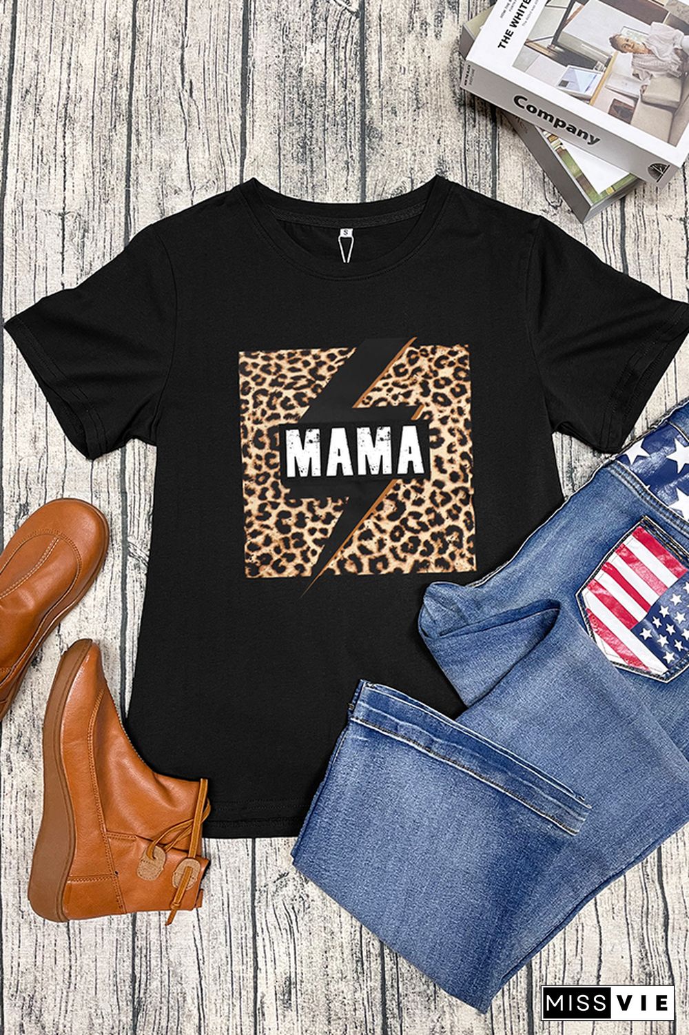 MAMA lightning Short Sleeve Graphic Tee Wholesale