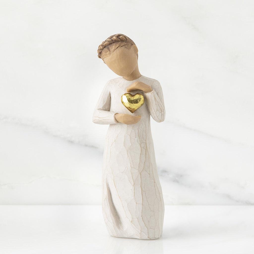 Willow Tree  Keepsake Girl With Gold Heart Figurine