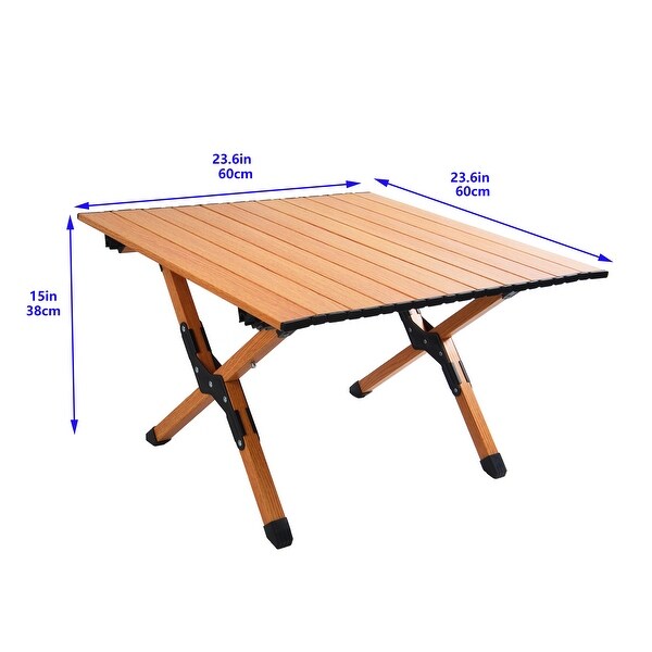 Portable Rollable Picnic Table Aluminum Alloy Top， Folding XShaped Base