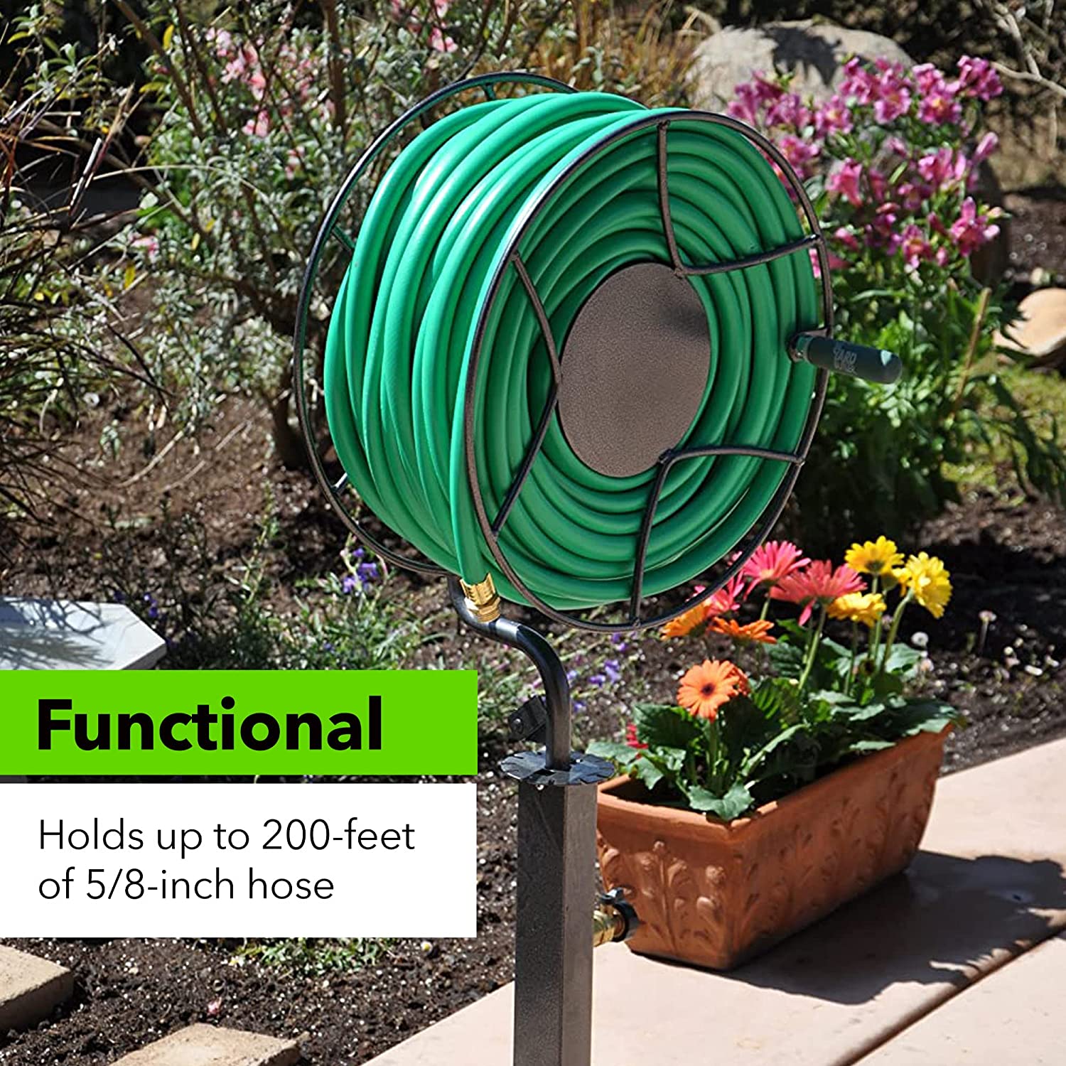 Yard Butler ISR-360 Water Caddy for Yard or Garden Free Standing Swivel Hose Reel