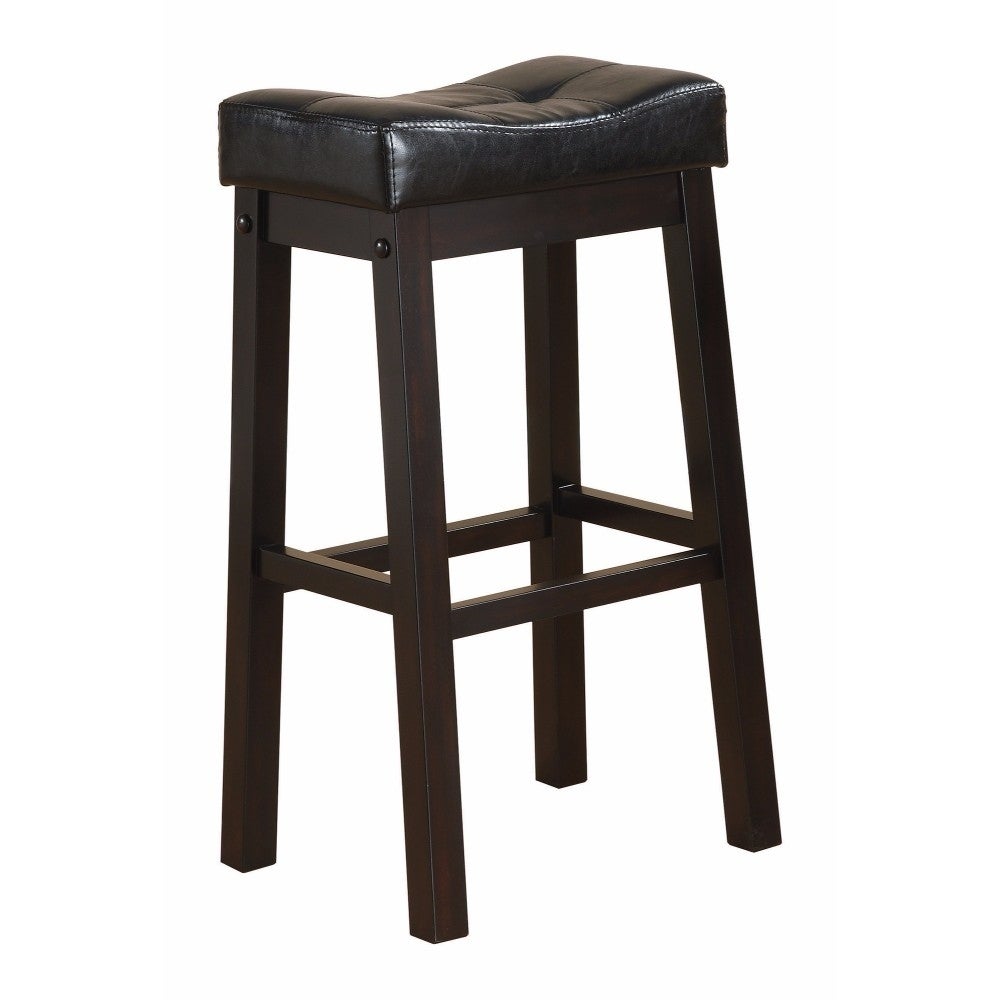 Wooden Sofie Backless Counter Height Stool， Black