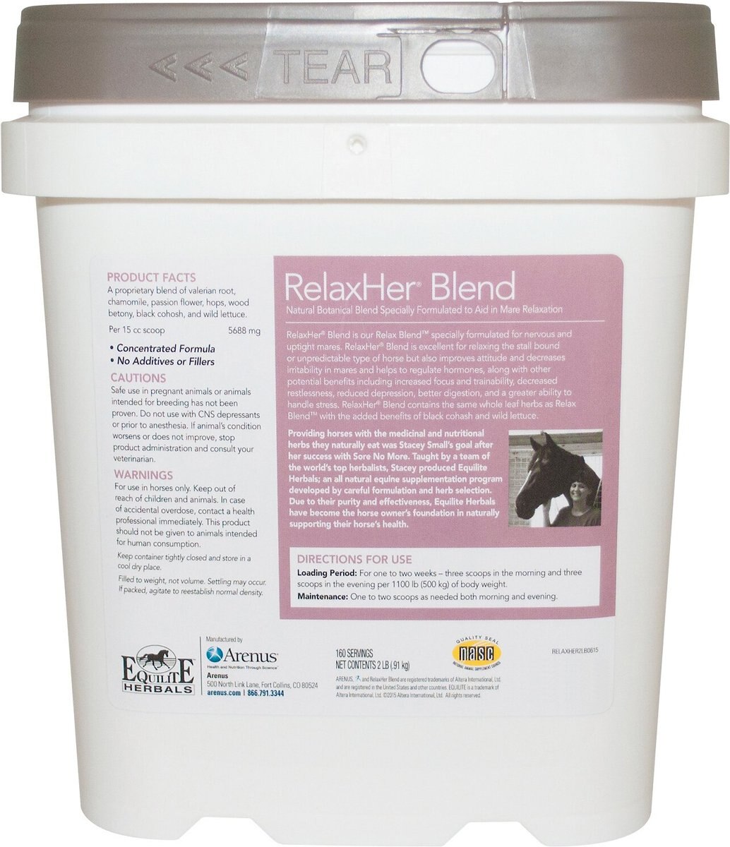 Equilite Herbals RelaxHer Blend Calming Powder Horse Supplement