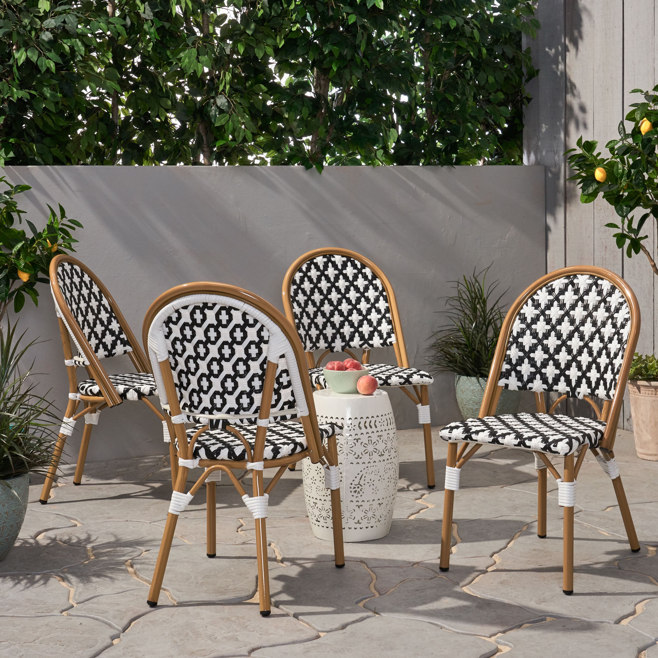 Jordy Outdoor French Bistro Chair (Set of 4)