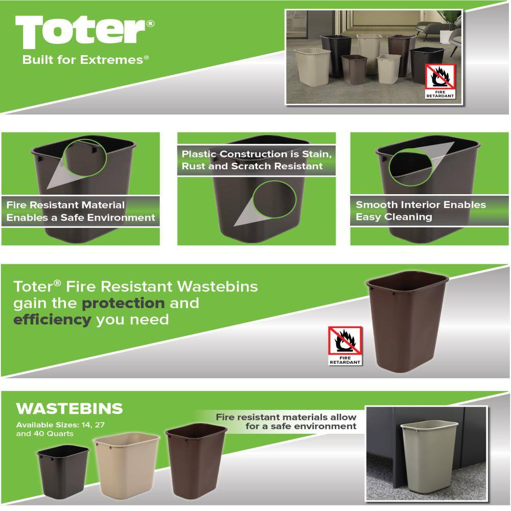 Toter 27 qt. Sand Fire Retardant Trash Can WBF06-00SAN