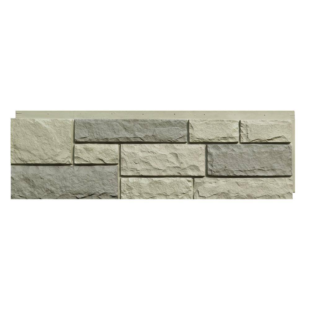 NextStone Random Rock 15.5 in. x 48 in. Faux Stone Siding Panel in Tri Gray (4-Pack) RRP-TG-4