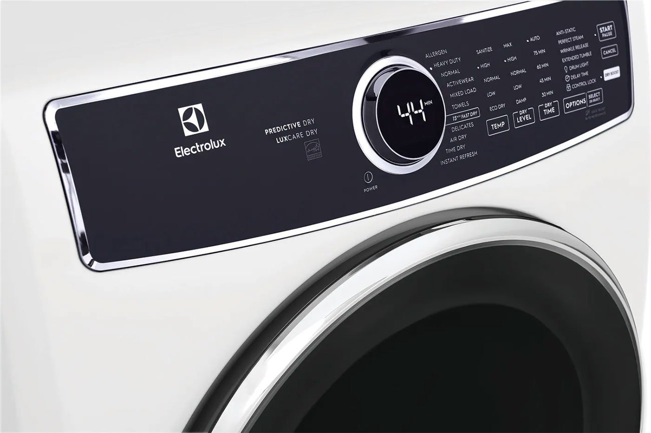 Electrolux 8 Cu. Ft. White Front Load Perfect Steam Gas Dryer With LuxCare Dry and Instant Refresh