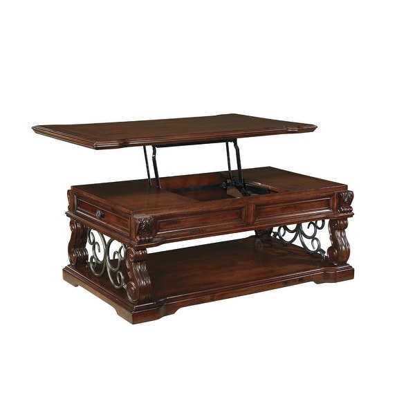 Alymere Rustic Brown Casual Lift Top Cocktail Table