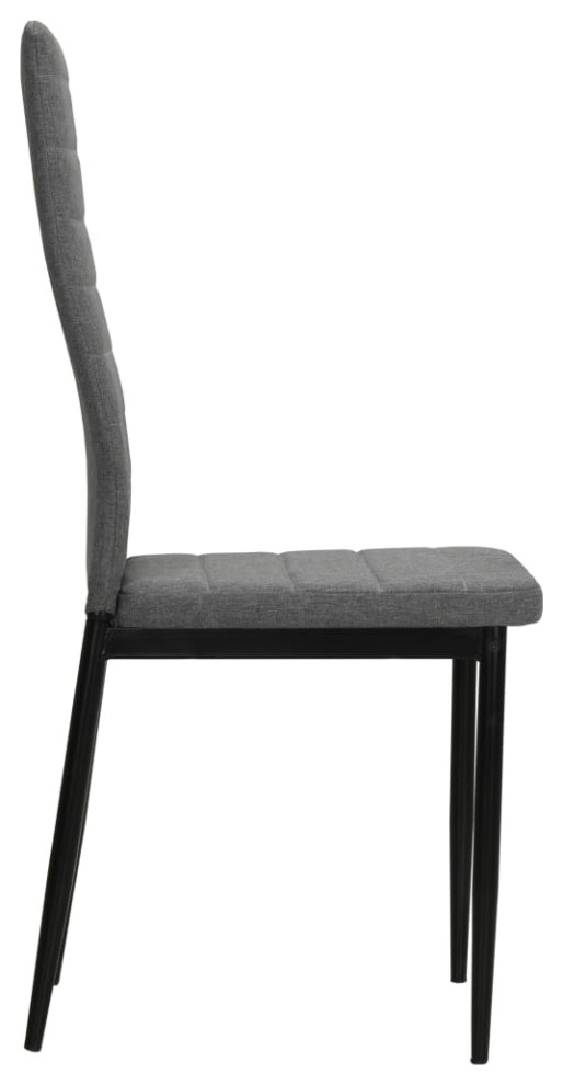 vidaXL Dining Chairs 4 Pcs Dining Side Chair with Metal Frame Light Gray Fabric   Midcentury   Dining Chairs   by vidaXL LLC  Houzz
