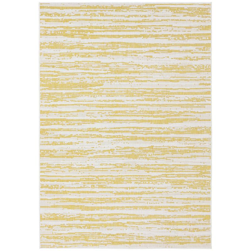 Sunnydaze Abstract Impression Outdoor Area Rug - Golden Fire - 7 ft x 10 ft