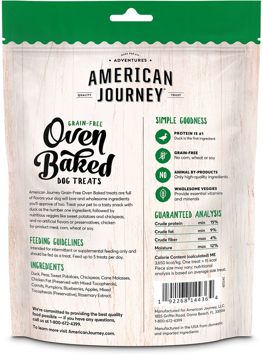 American Journey Duck Recipe Grain-Free Oven Baked Crunchy Biscuit Dog Treats