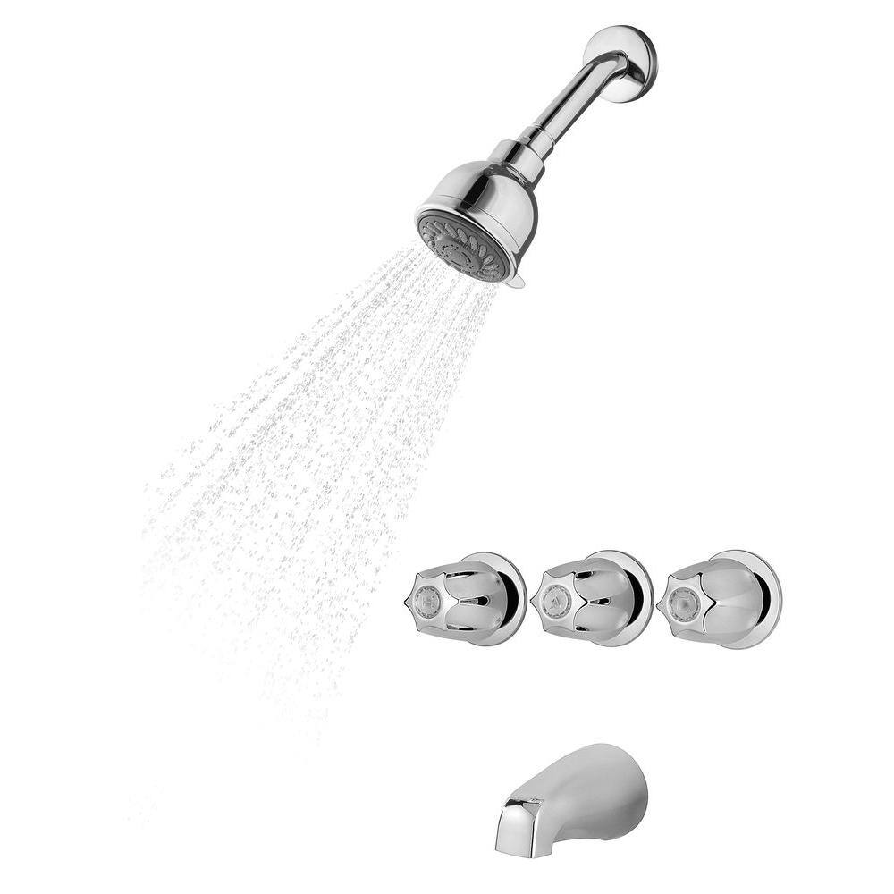 Pfister Bedford 3-Handle 3-Spray Tub and Shower Faucet in Polished Chrome (Valve Included) 801-WS-2BDCC