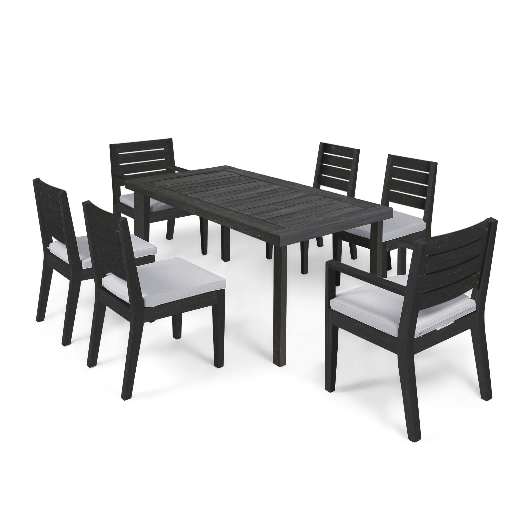 Maddox Outdoor 6-Seater Acacia Wood Expandable Dining Set