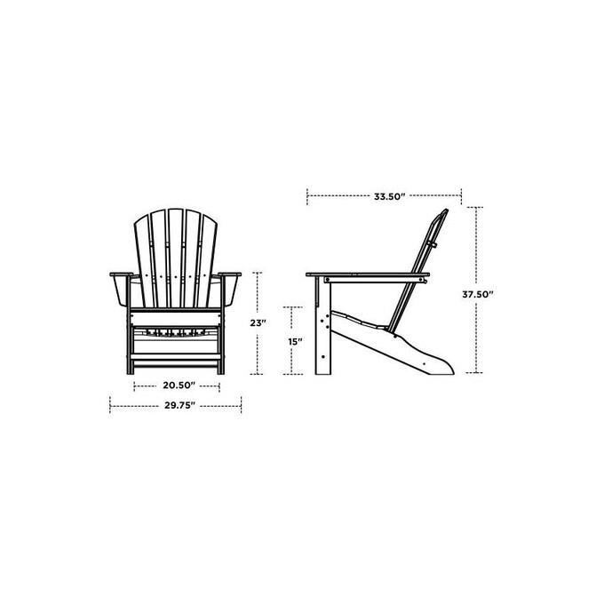 POLYWOOD Palm Coast 5-Piece Adirondack Chair Conversation Set w/ Fire Pit Table