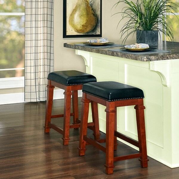 Copper Grove Willamette Faux Leather 24.98-inch Backless Counter Stool