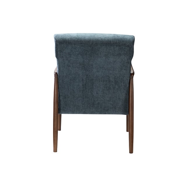 Leo Mid Century Modern Upholstered Accent Armchair with Button-tufted Back Set of 2 by HULALA HOME