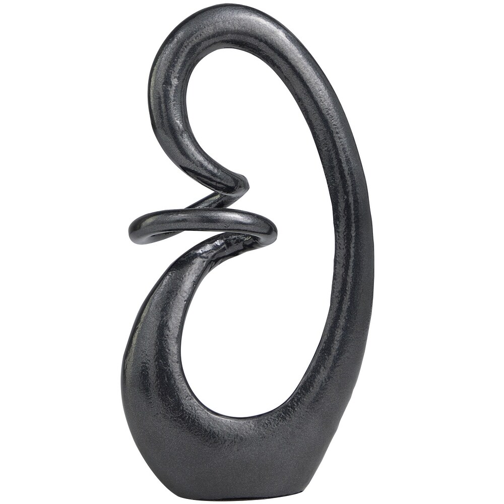 Dark Gray or Gold Aluminum Swirl Abstract Sculpture