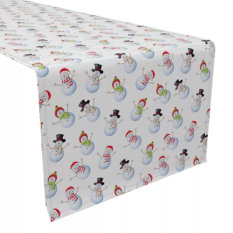 Table Runner， 100% Cotton， 16x108， Winter Time Snowmen