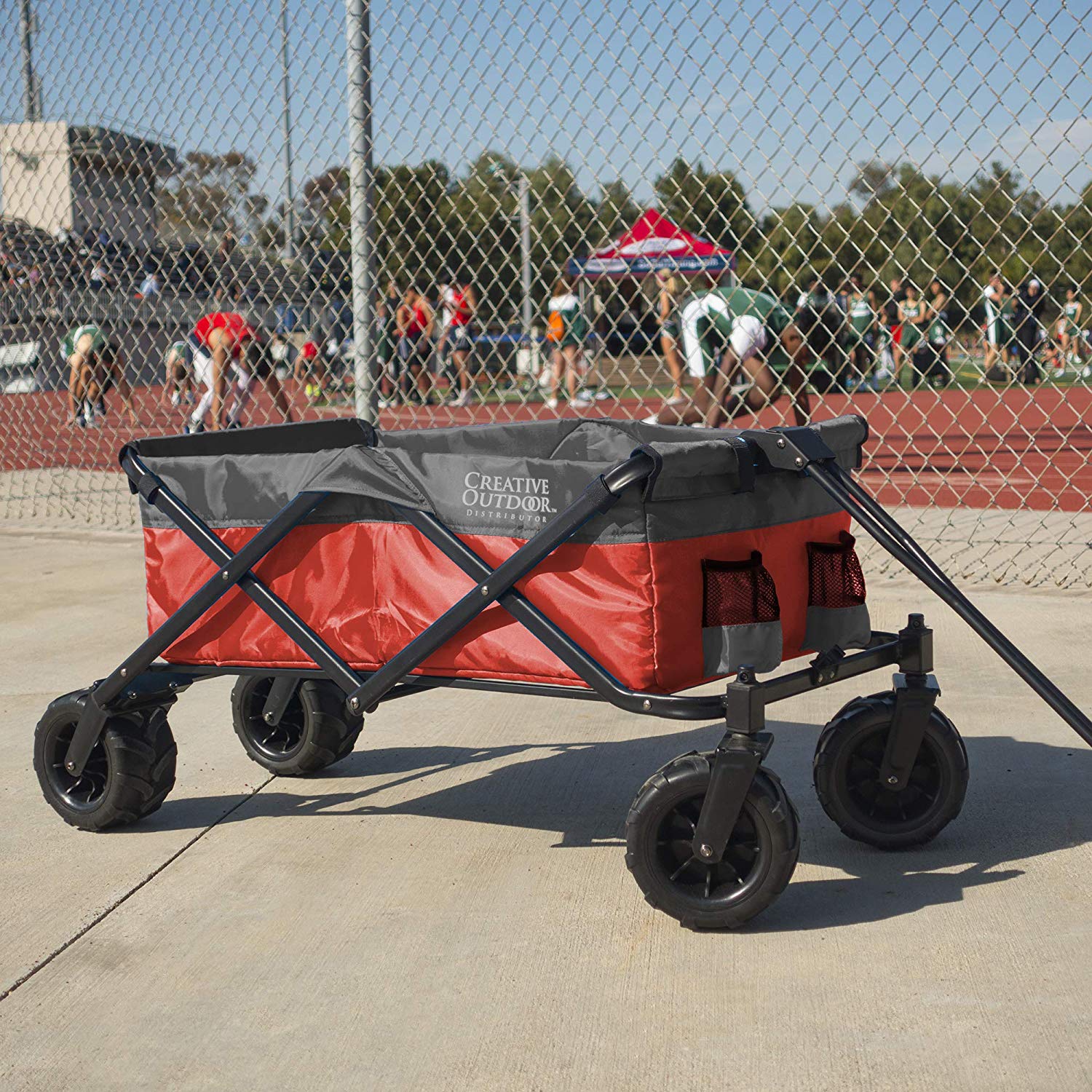 Creative Outdoor Products All-Terrain Collapsible Folding Wagon | Red