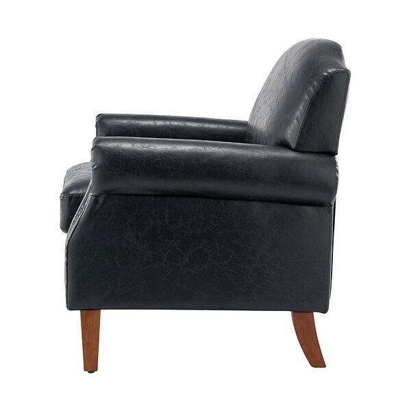 Giampiero Transitional Faux Leather Arm Chair with Nailhead Trim by HULALA HOME