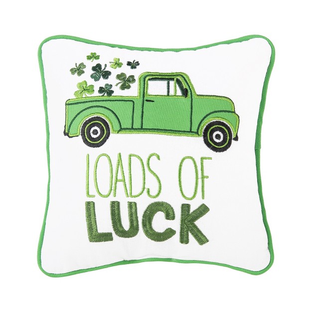 C amp f Home Loads Of Luck Embroidered 10 X 10 Inch Throw Pillow St Patrick x27 s Day Decorative Accent Covers For Couch And Bed