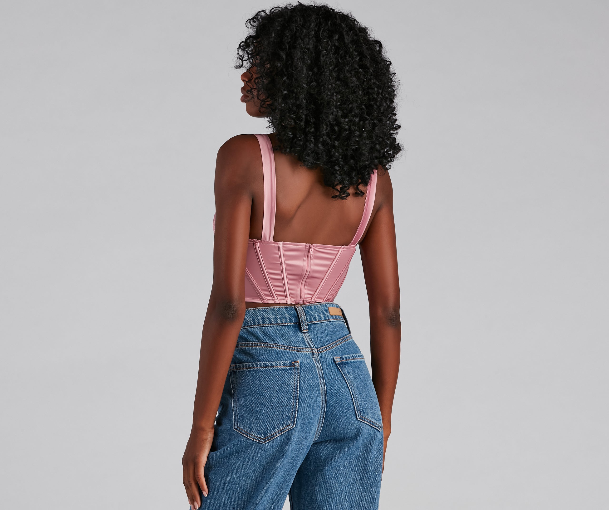 Pretty In Pleats Satin Cropped Corset