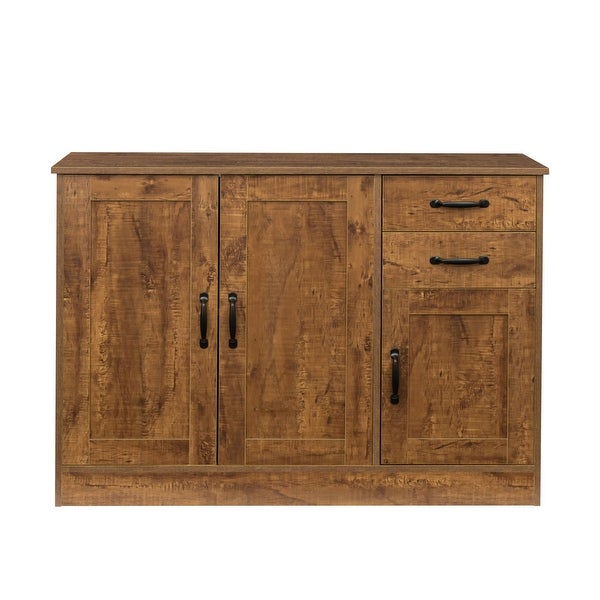 Wood Buffet Sideboard with 2 doors 1 Storage and 2drawers