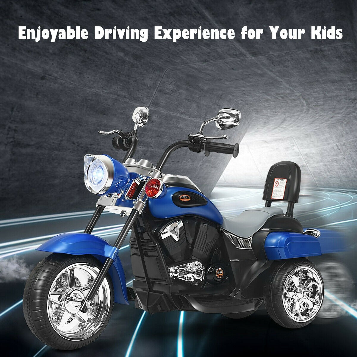 Costzon Kids Ride on Chopper Motorcycle, 6 V Battery Powered Motorcycle Trike w/Horn