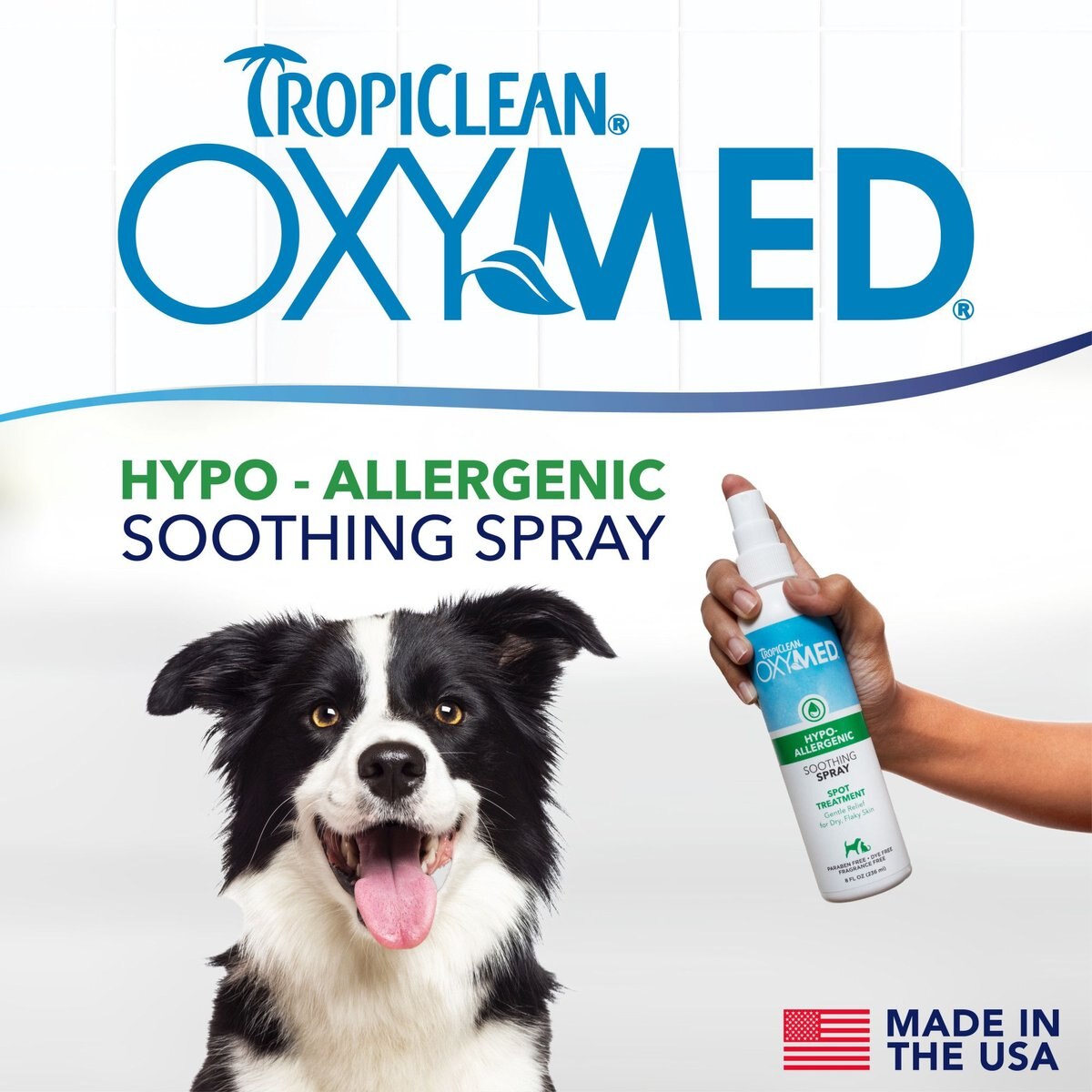 TropiClean OxyMed Hypoallergenic Soothing Spot Treatment Dog and Cat Spray