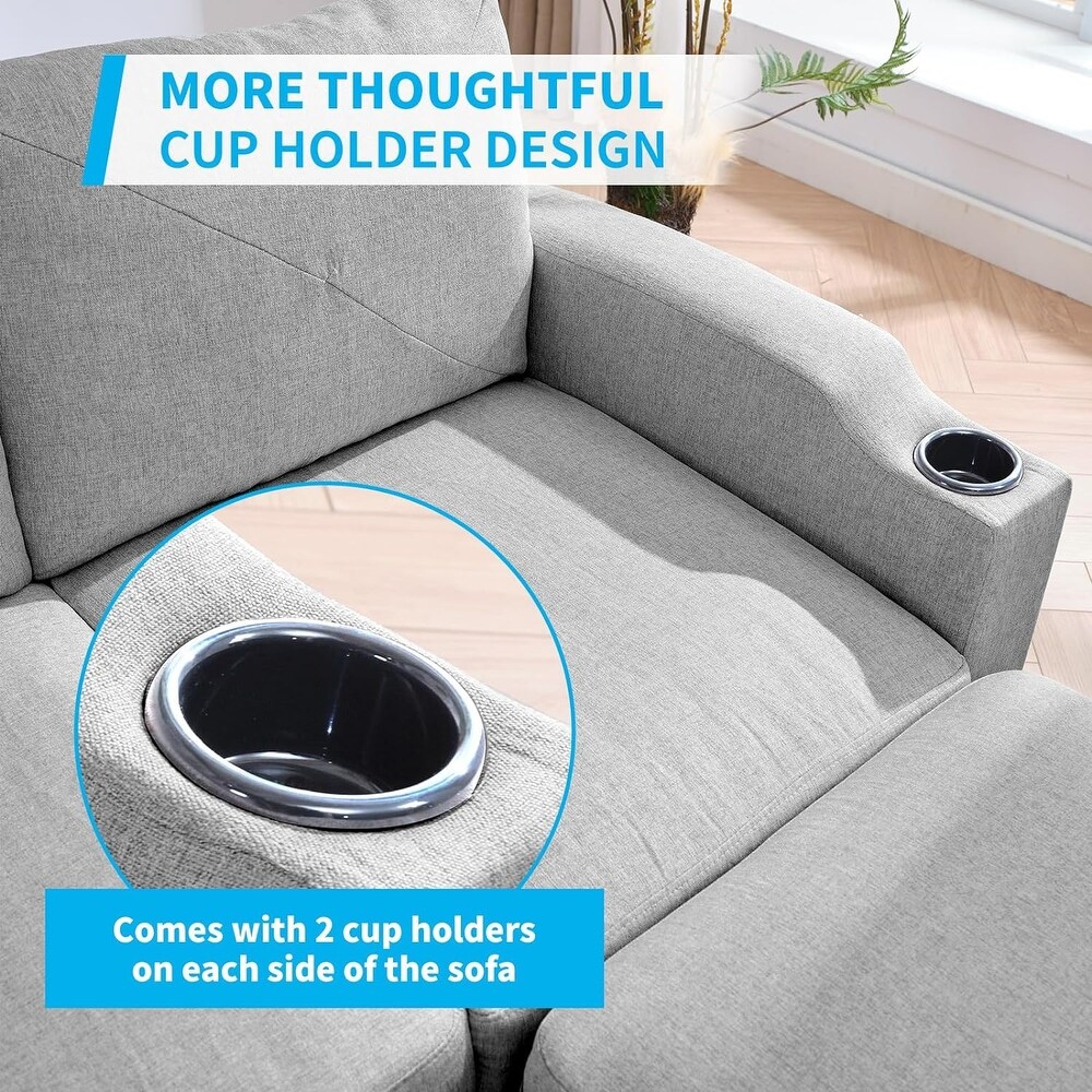 Mixoy Convertible L Shaped Sectional Sofa with Reversible Stroge Ottoman Cup Holder