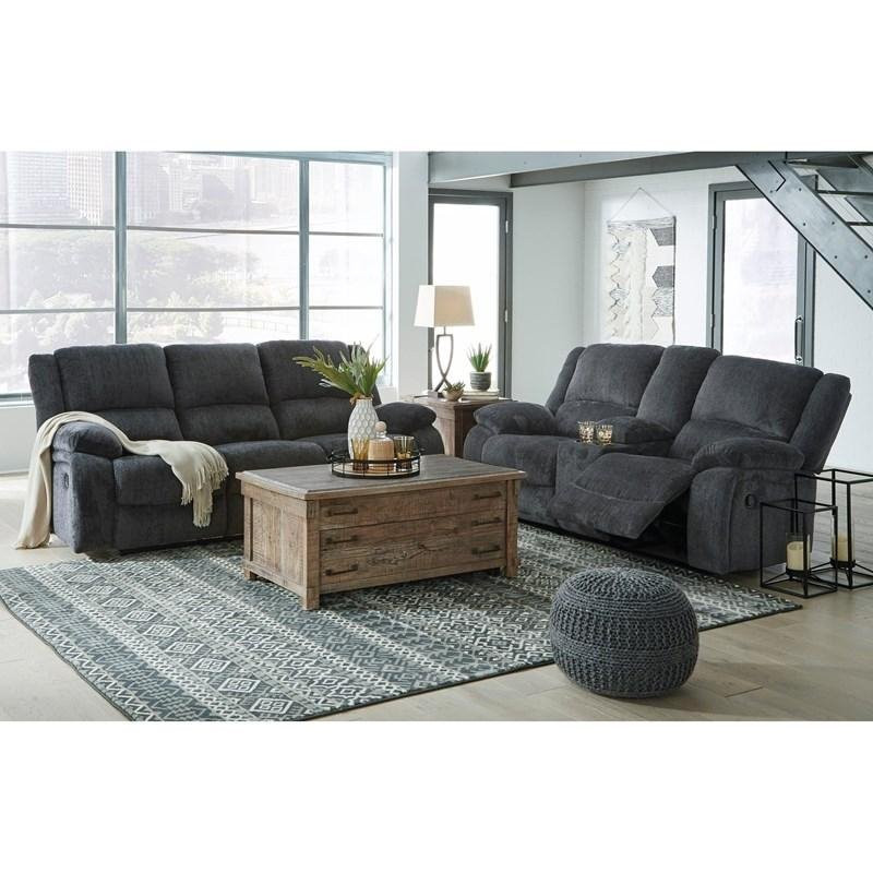 Bowery Hill Contemporary Power Reclining Sofa in Slate   Transitional   Sofas   by Homesquare  Houzz