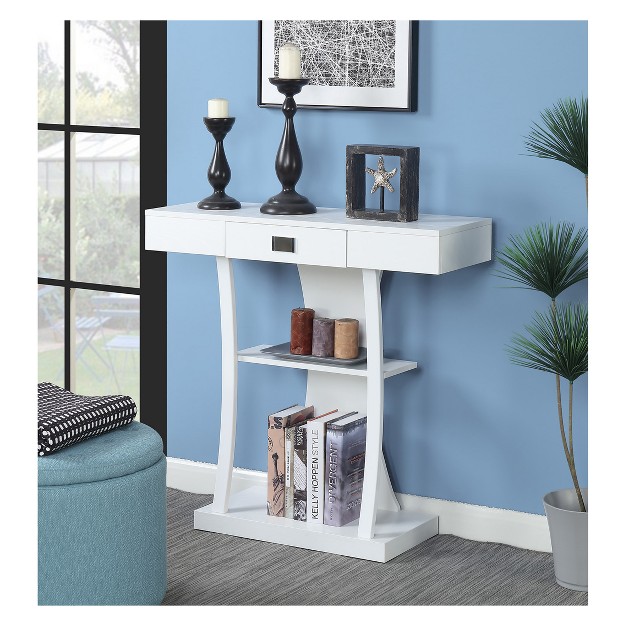 Newport 1 Drawer Harri Console Table With Shelves Breighton Home