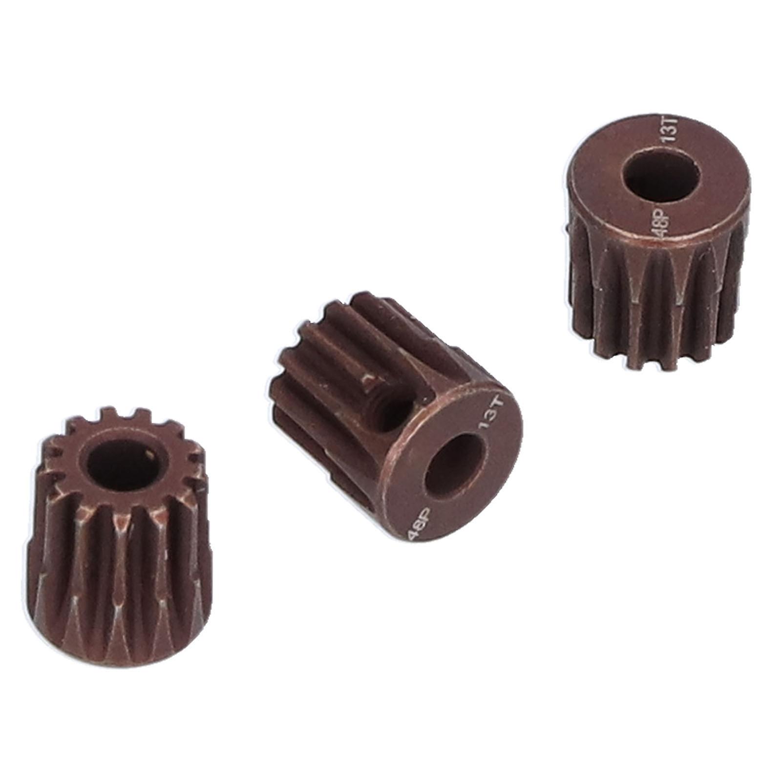 3pcs 48dp 13t Steel Pinion Gear For 1/10 Rc Car 3.175mm Shaft Brushless/brushed Motor