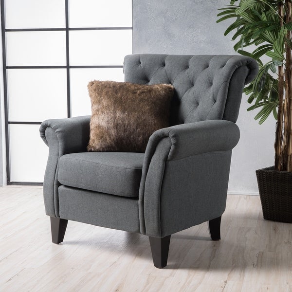 Merritt Contemporary Fabric Tufted Chair by Christopher Knight Home - 37.00