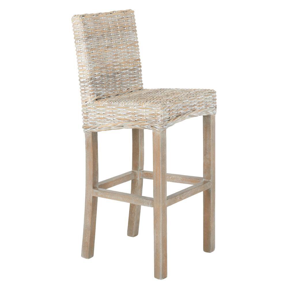 SAFAVIEH Tobie 43.31 in. Light Gray Bar Stool BST6500B