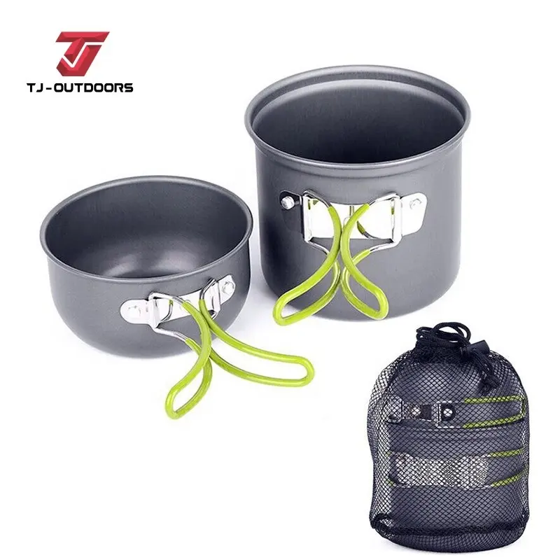 Hiking outdoor Durable barbecue picnic accessories Portable camping cooking pot kitchenware