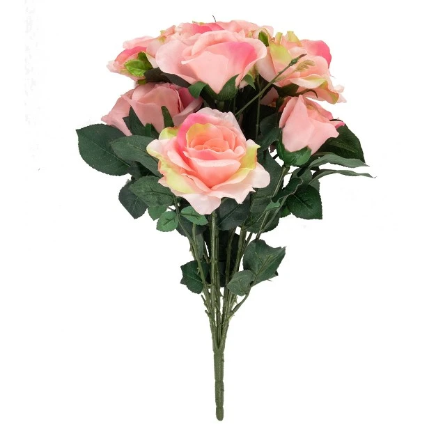 Pink Rose Artificial Silk Floral Bouquet