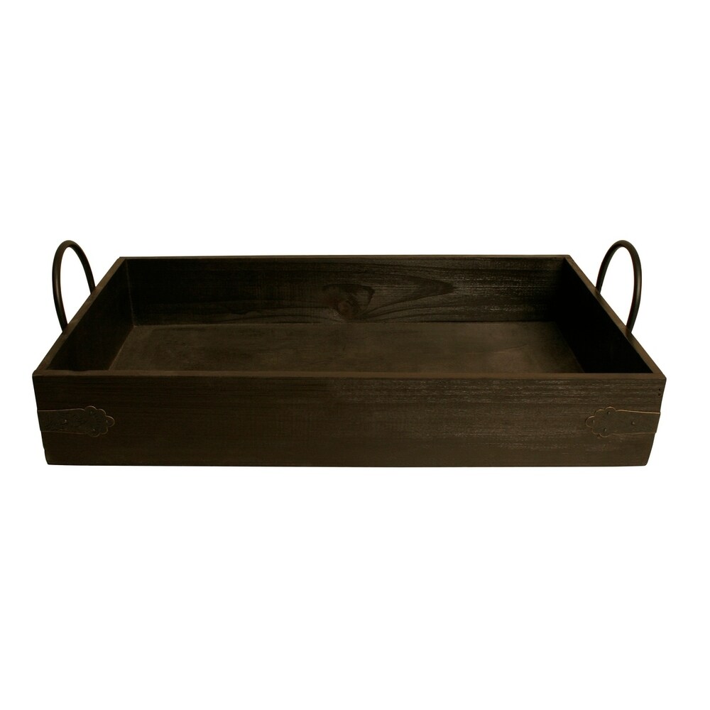Wald Imports Brown Wood Decorative Tray