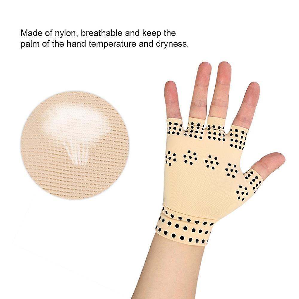 1 Pair Magnetic Fingerless Gloves Anti Arthritis Pain Relief Compression Therapy Heal Joints