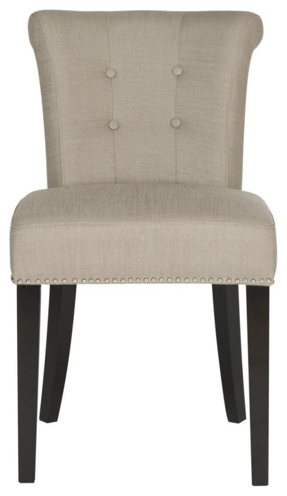 Shavon 21  x27 x27h Ring Chair Set of 2 Silver Nail Heads Oyster   Transitional   Dining Chairs   by Virgil Stanis Design  Houzz