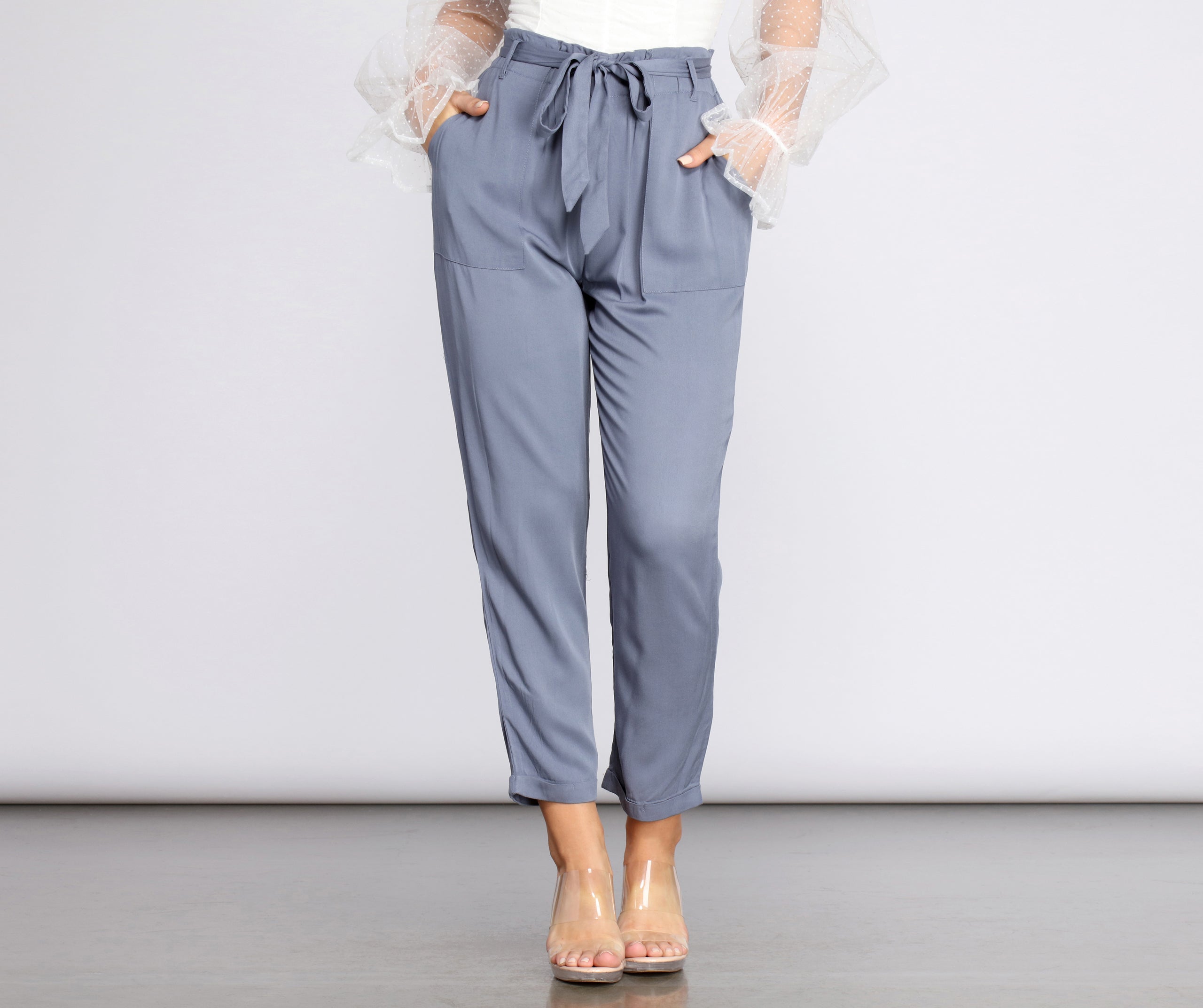 Tied and Tapered Paperbag Pants