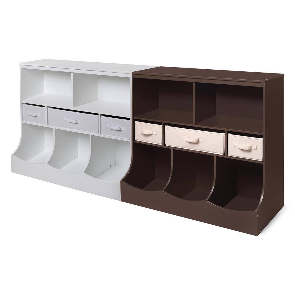 36.75 in. H x 36.5 in. W x 15.75 in. D White MDF 8-Cube Organizer 98861