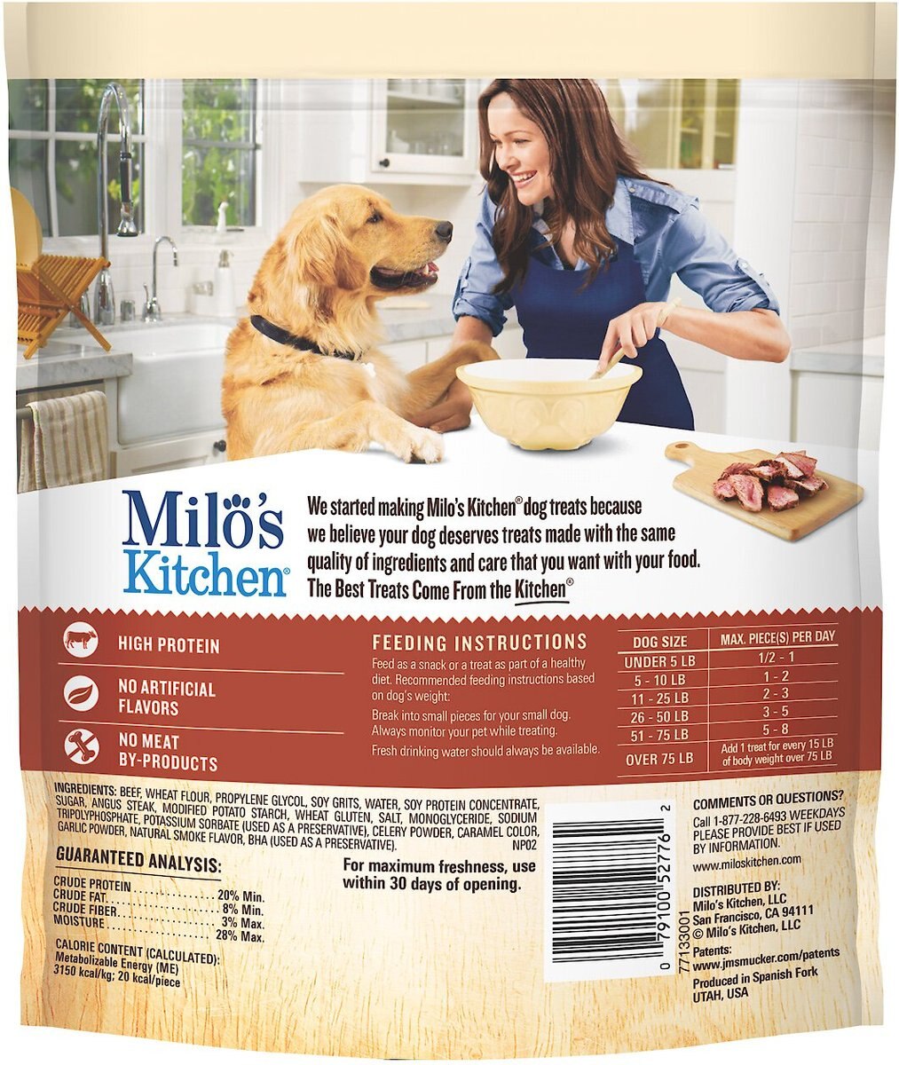 Milo's Kitchen Steak Grillers Recipe with Angus Steak Dog Treats